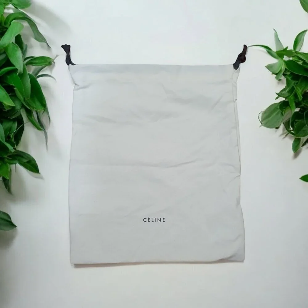 Authentic Celine Drawstring Dust Bag/Pouch CREAM Fabric Size 15x13